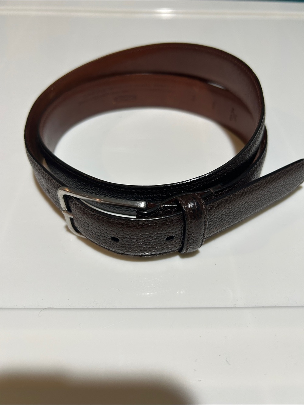 Coach Men's Dark Brown Leather Belt Classic Dress Style